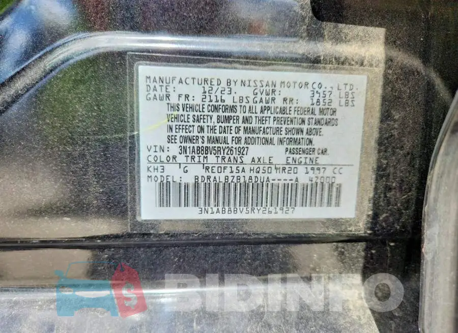 3N1AB8BV5RY261927 Photo# 13