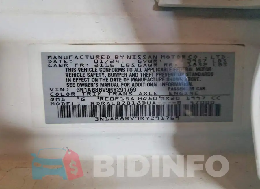 3N1AB8BV9RY291769 Photo# 12