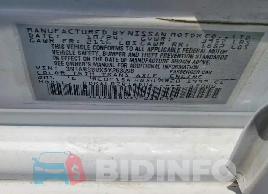 3N1AB8BVXSY253098 Photo# 12