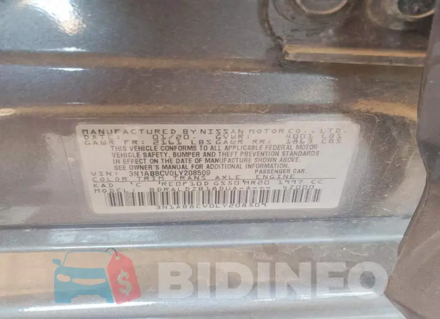 3N1AB8CV0LY208509 Photo# 13