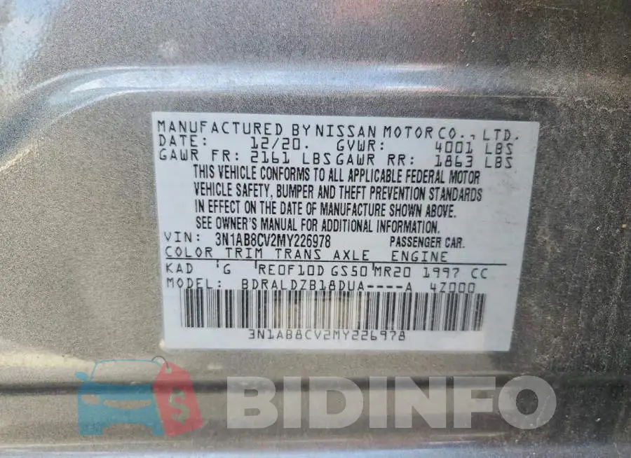 3N1AB8CV2MY226978 Photo# 12