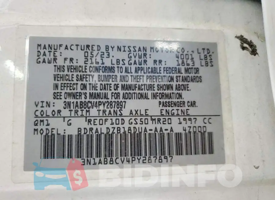 3N1AB8CV4PY287897 Photo# 12