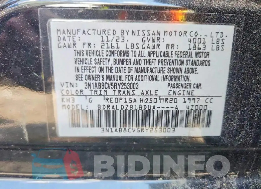 3N1AB8CV5RY253003 Photo# 12
