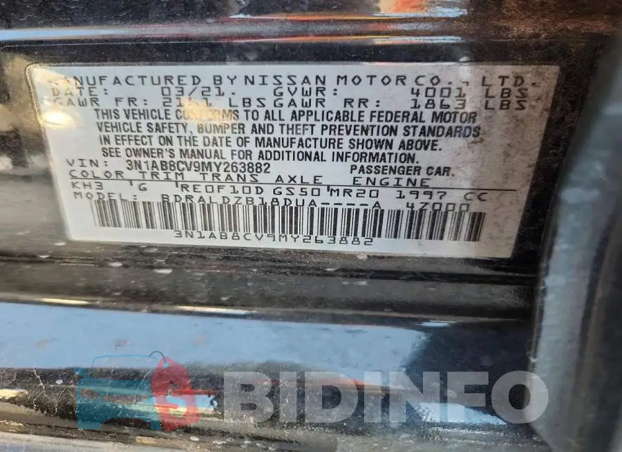 3N1AB8CV9MY263882 Photo# 12