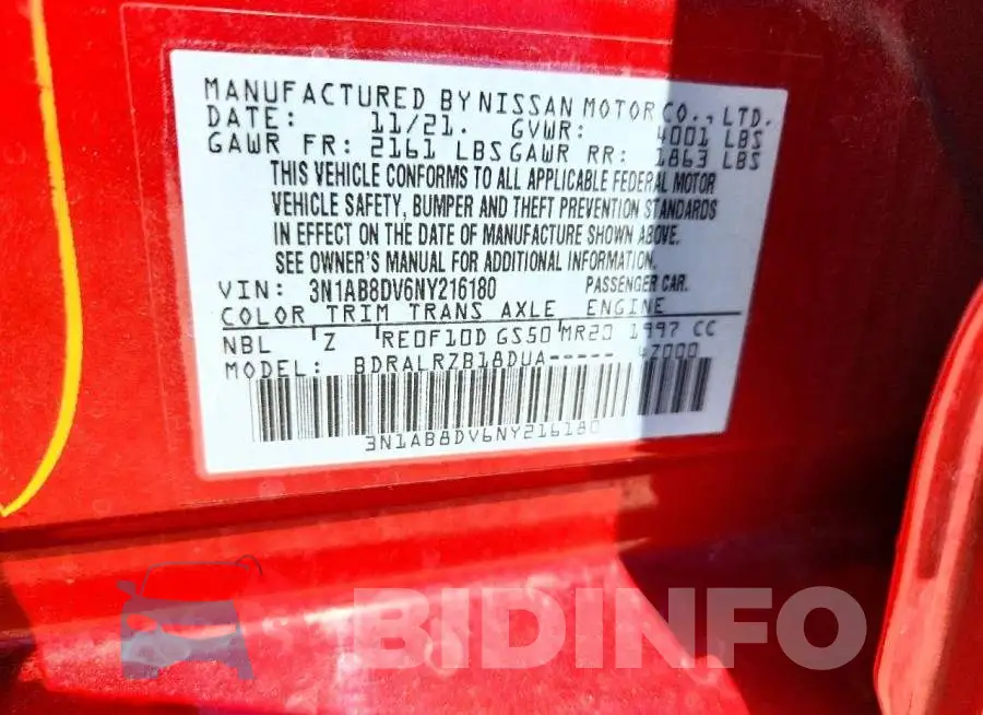 3N1AB8DV6NY216180 Photo# 12
