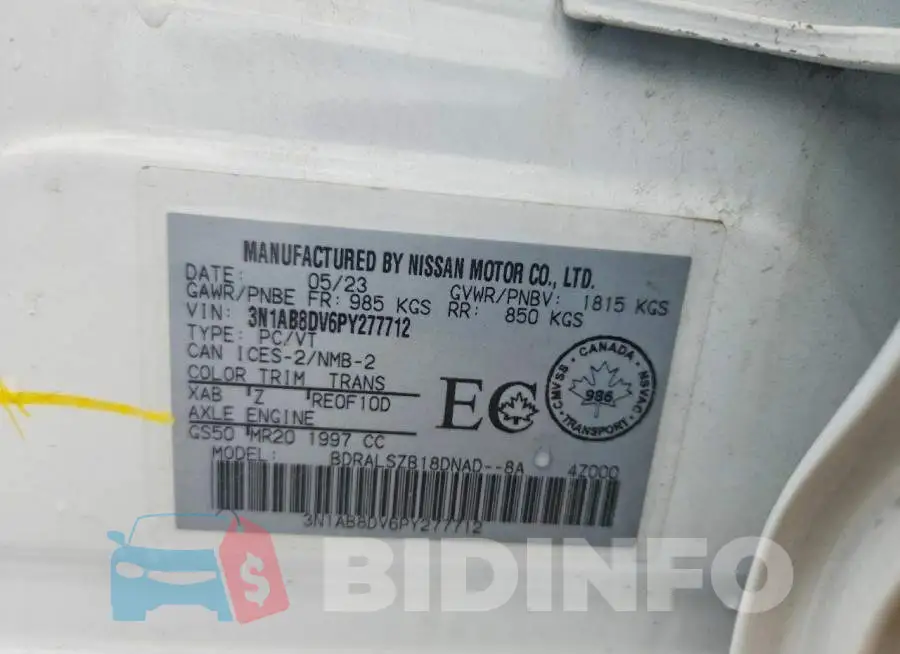 3N1AB8DV6PY277712 Photo# 13