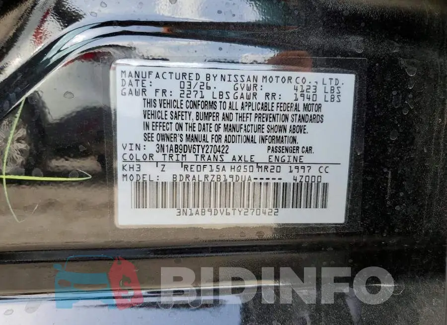 3N1AB9DV6TY270422 Photo# 12