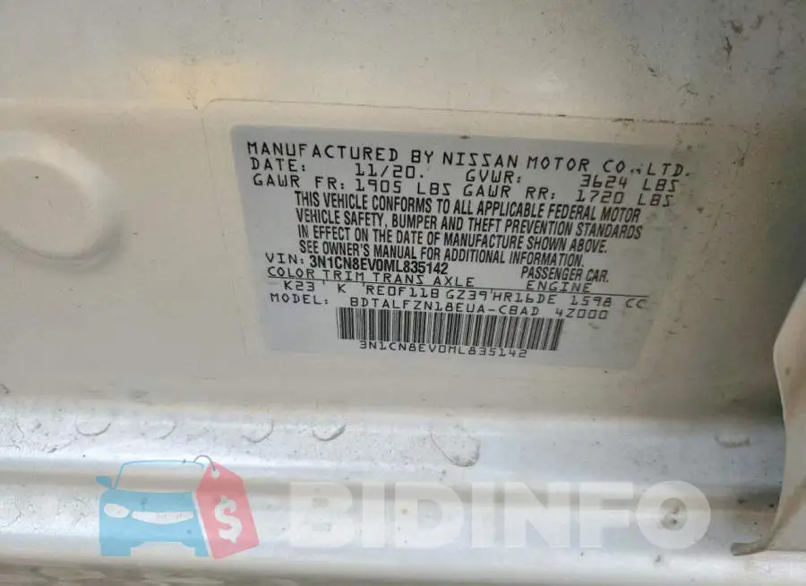 3N1CN8EV0ML835142 Photo# 12