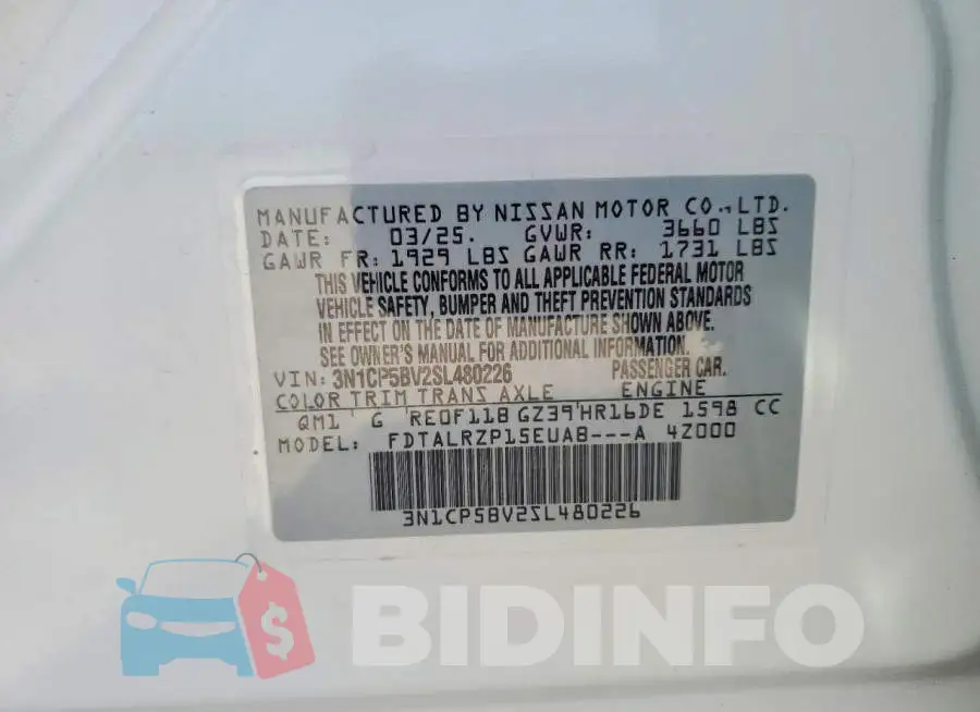3N1CP5BV2SL480226 Photo# 13