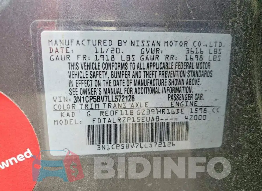 3N1CP5BV7LL572126 Photo# 13