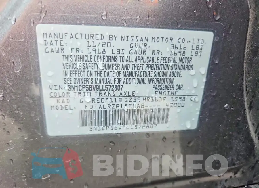 3N1CP5BV9LL572807 Photo# 13