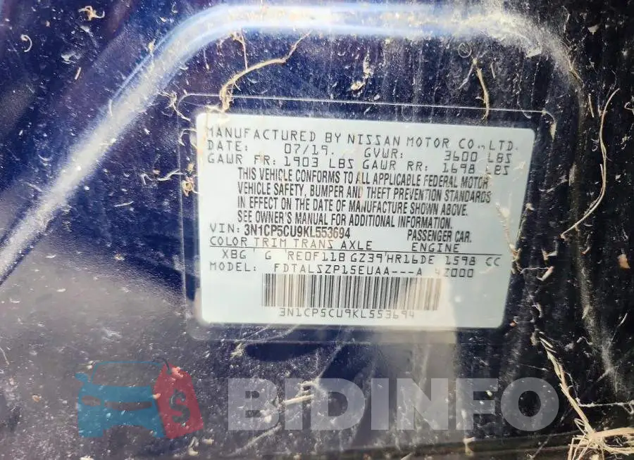 3N1CP5CU9KL553694 Photo# 13