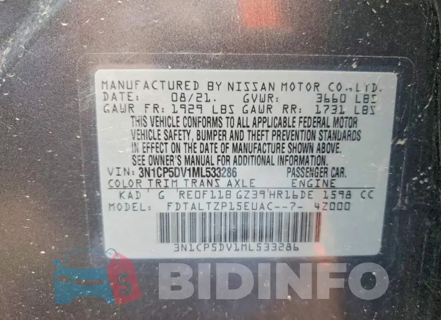 3N1CP5DV1ML533286 Photo# 13