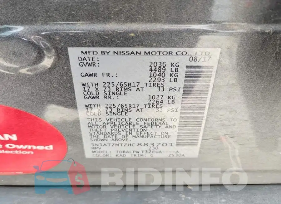 5N1AT2MT2HC883701 Photo# 13