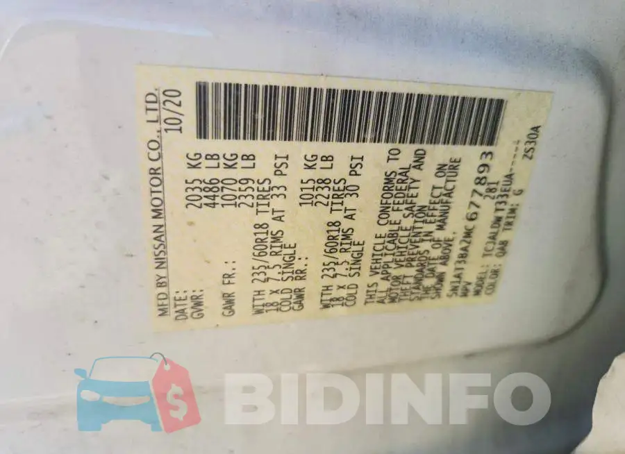 5N1AT3BA2MC677893 Photo# 12