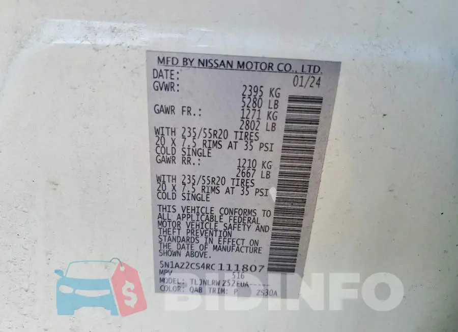 5N1AZ2CS4RC111807 Photo# 13