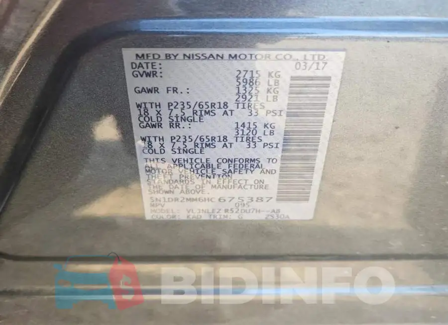 5N1DR2MM6HC675387 Photo# 13