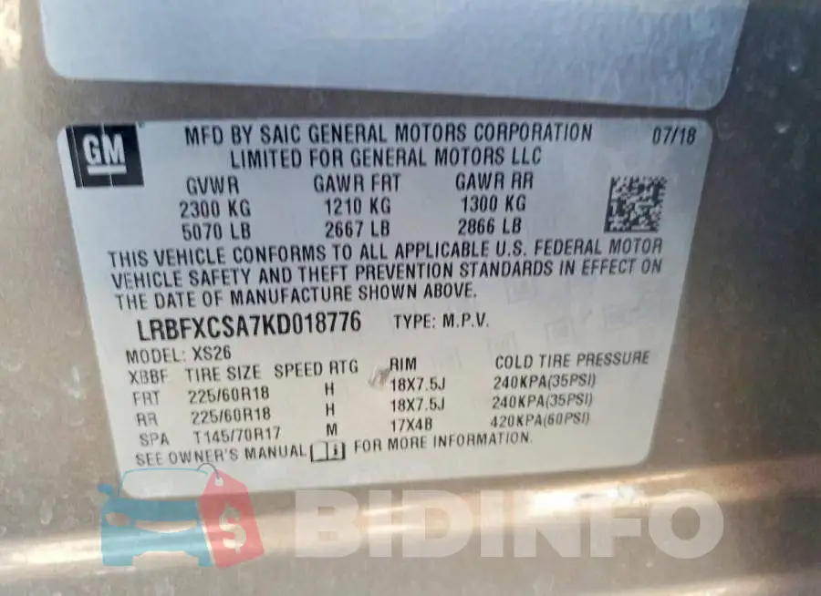 LRBFXCSA7KD018776 Photo# 12
