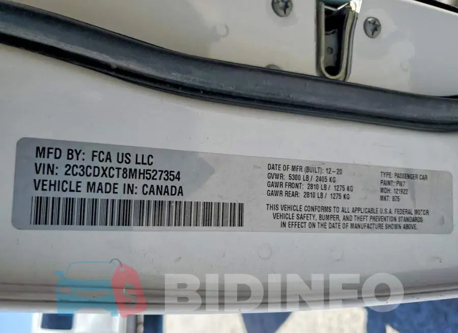 2C3CDXCT8MH527354 Photo# 12