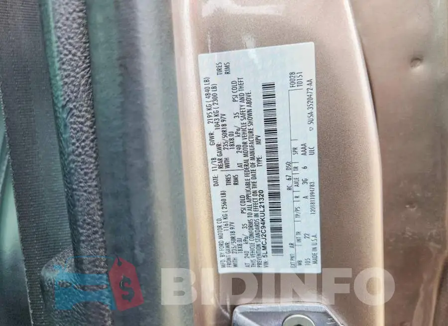 5LMCJ2C94KUL21320 Photo# 13