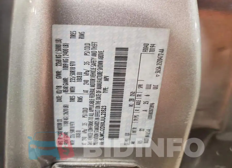 5LMCJ2D9XJUL23523 Photo# 13