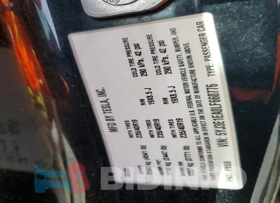 5YJ3E1EA0LF660776 Photo# 12