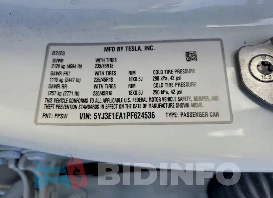 5YJ3E1EA1PF624536 Photo# 12