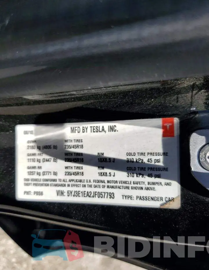 5YJ3E1EA2JF057793 Photo# 12