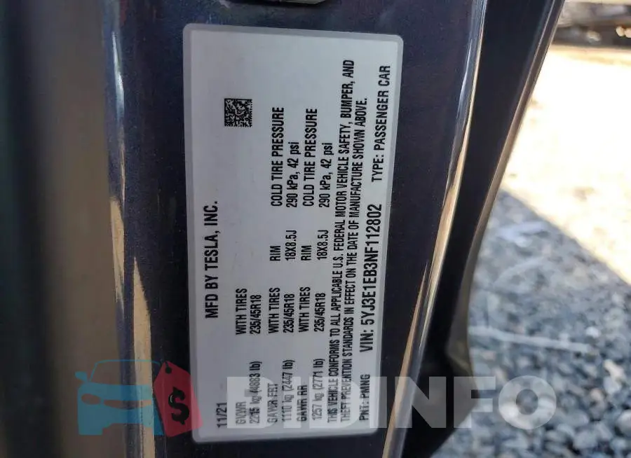 5YJ3E1EB3NF112802 Photo# 12