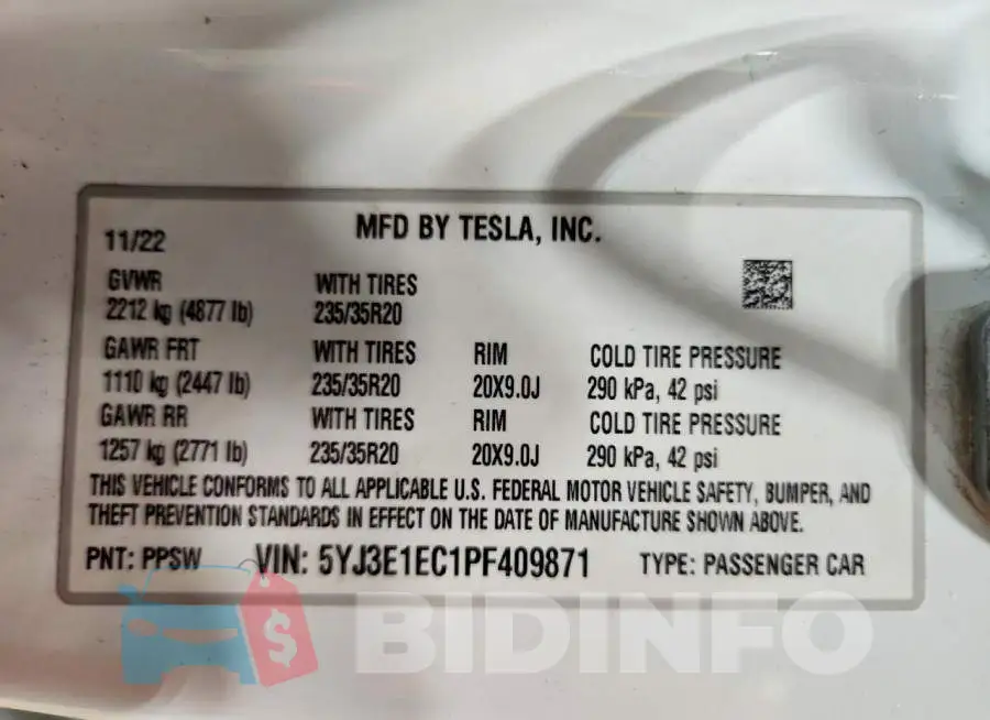 5YJ3E1EC1PF409871 Photo# 13
