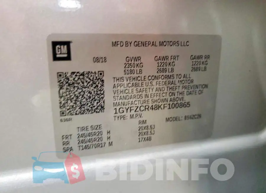 1GYFZCR48KF100865 Photo# 13