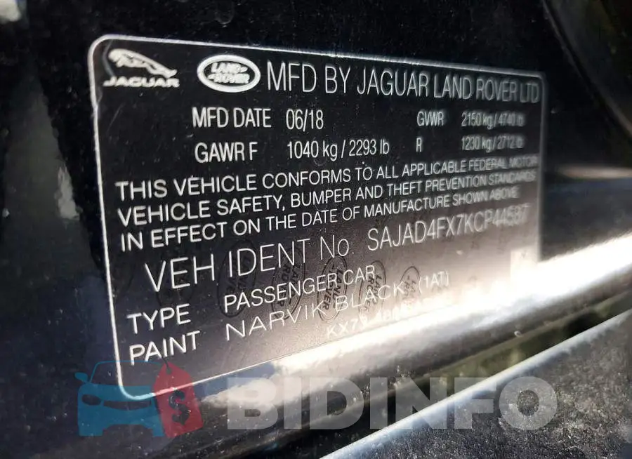 SAJAD4FX7KCP44587 Photo# 12