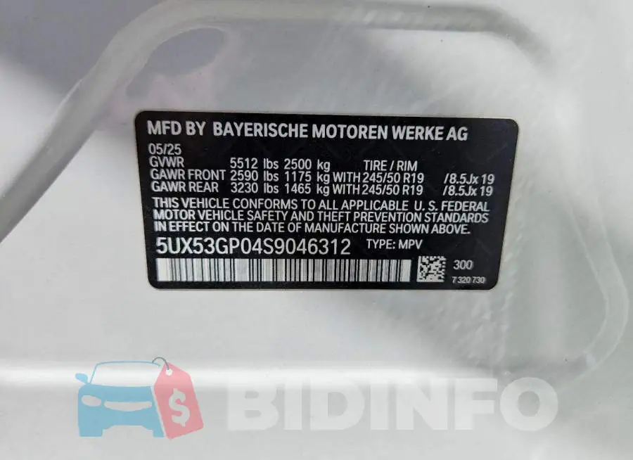 5UX53GP04S9046312 Photo# 13