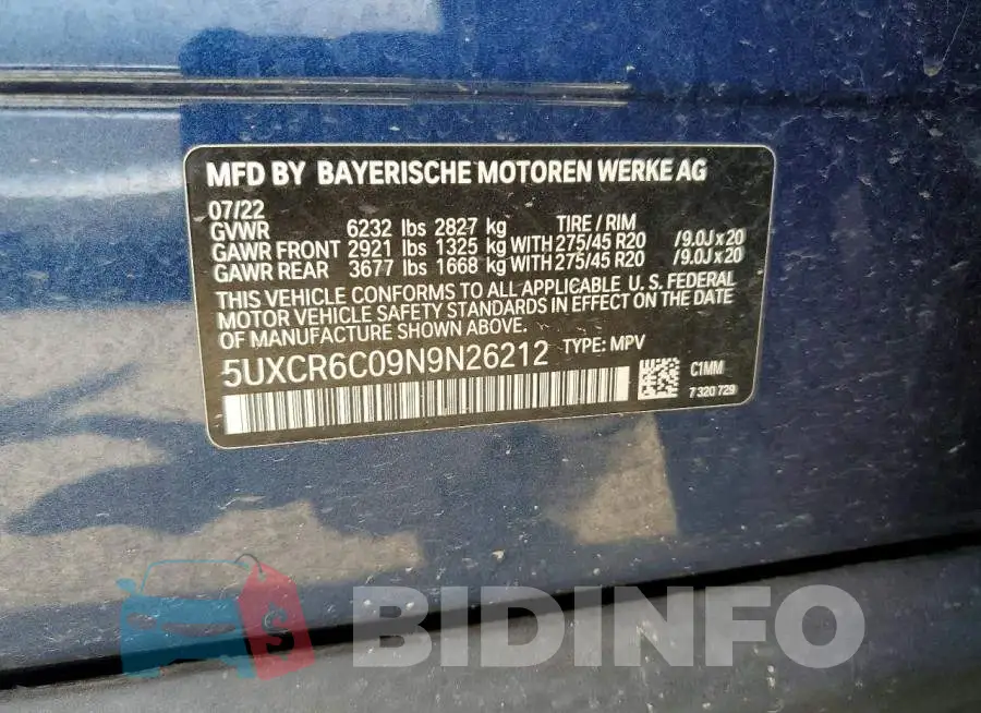 5UXCR6C09N9N26212 Photo# 13