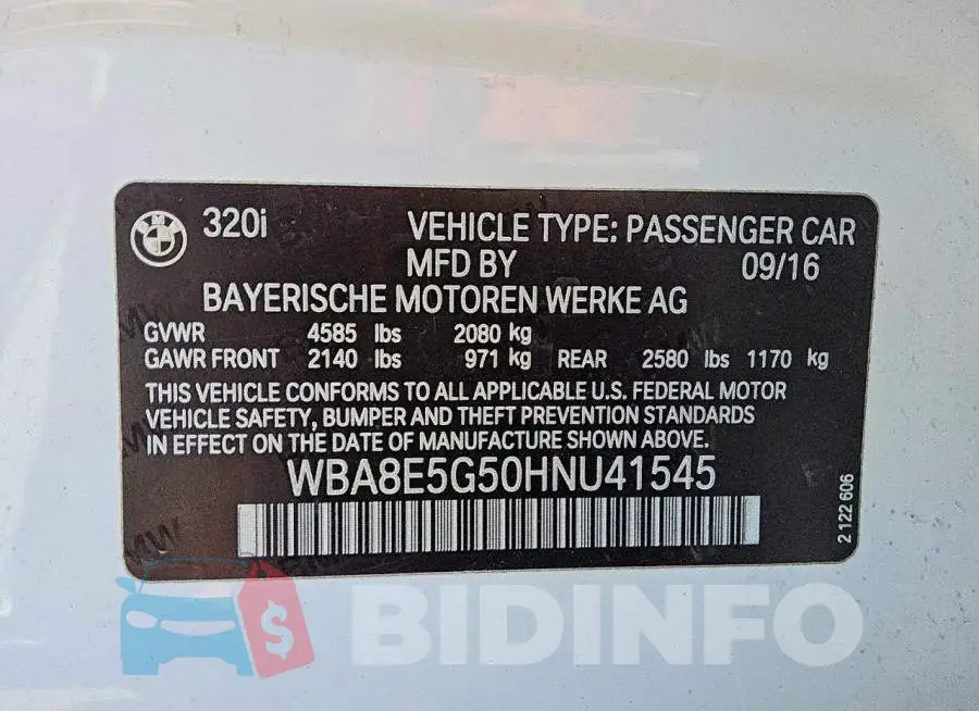 WBA8E5G50HNU41545 Photo# 12