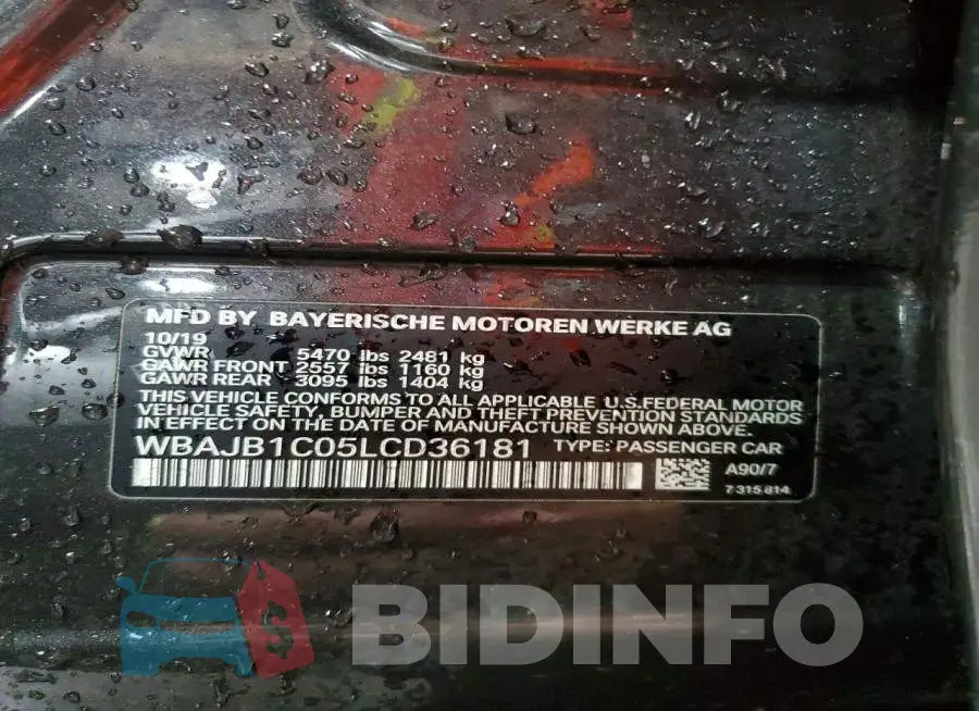 WBAJB1C05LCD36181 Photo# 13