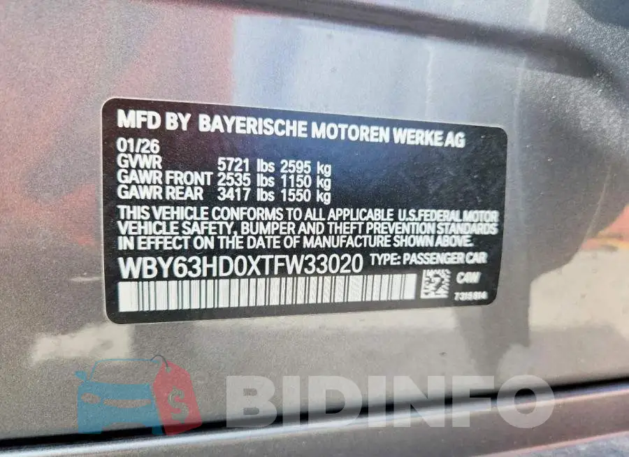 WBY63HD0XTFW33020 Photo# 12