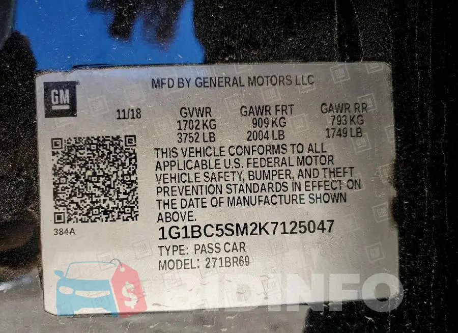 1G1BC5SM2K7125047 Photo# 12