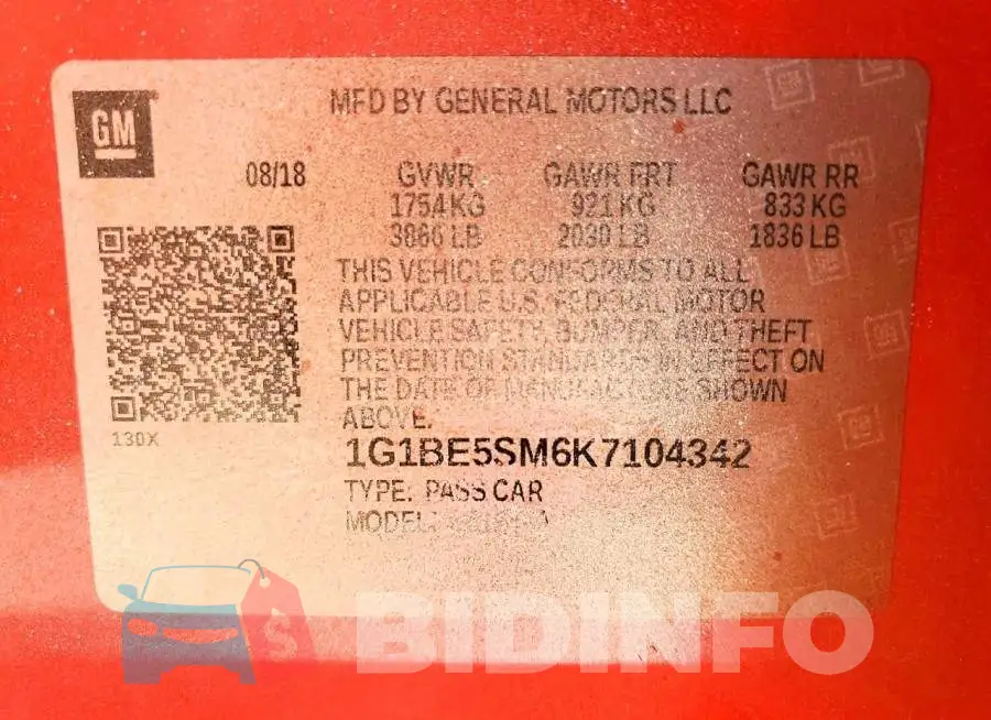 1G1BE5SM6K7104342 Photo# 13