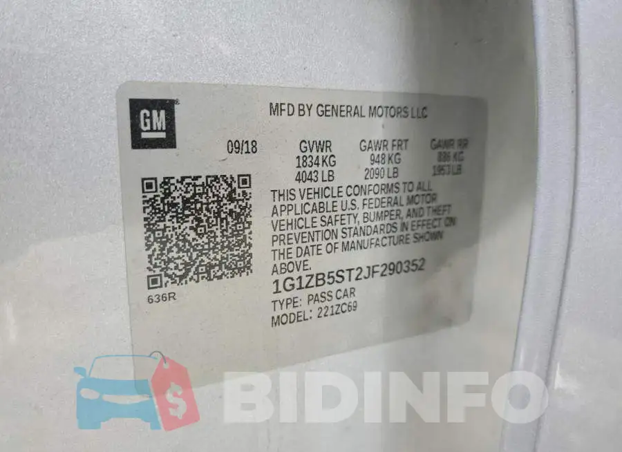 1G1ZB5ST2JF290352 Photo# 12