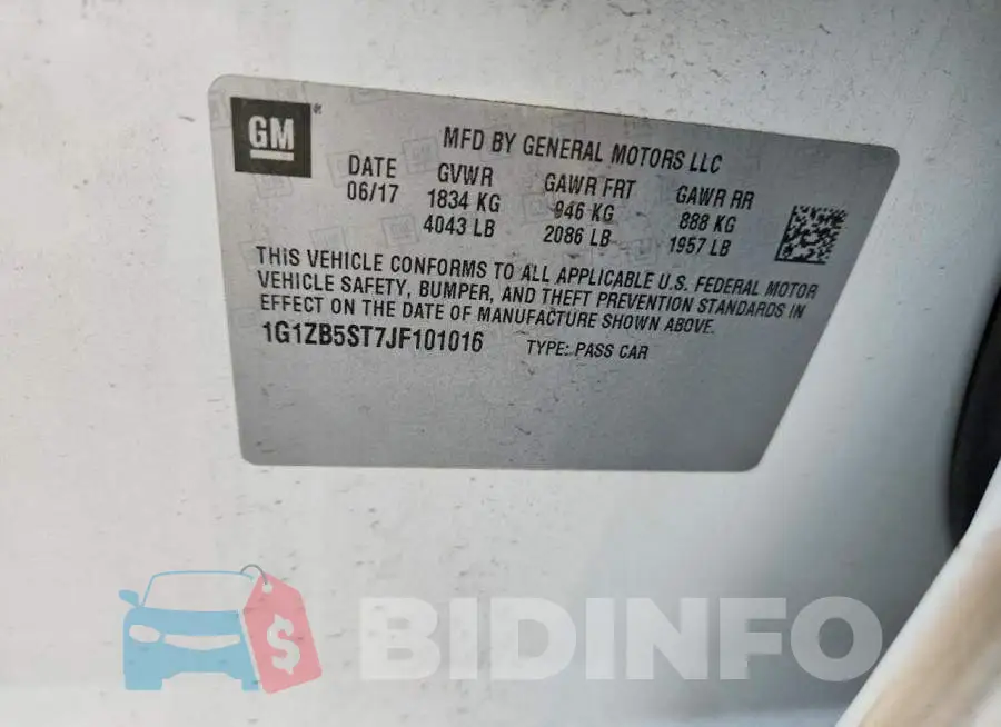 1G1ZB5ST7JF101016 Photo# 12