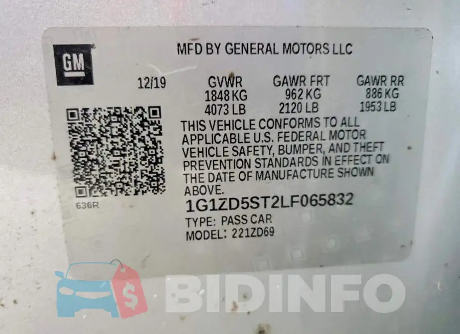 1G1ZD5ST2LF065832 Photo# 12