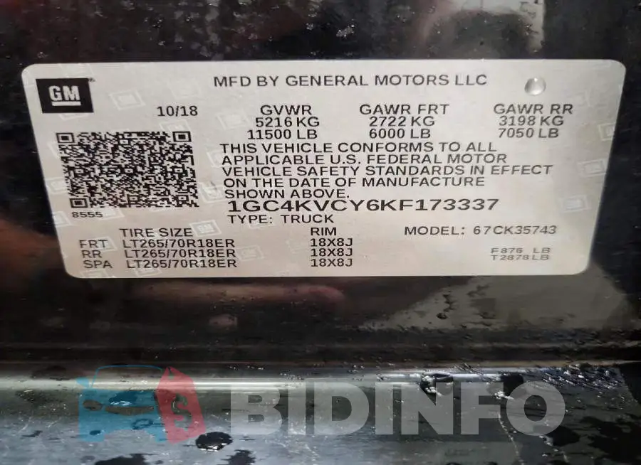 1GC4KVCY6KF173337 Photo# 12