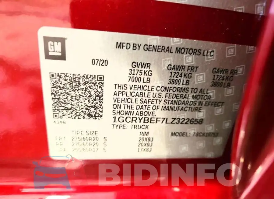 1GCRYBEF7LZ322658 Photo# 13
