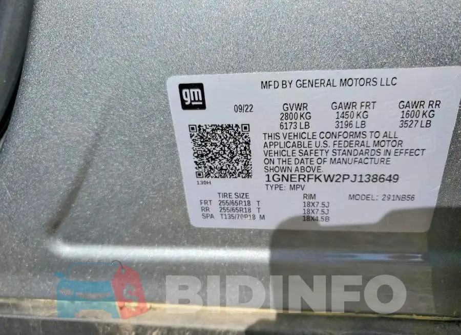 1GNERFKW2PJ138649 Photo# 13