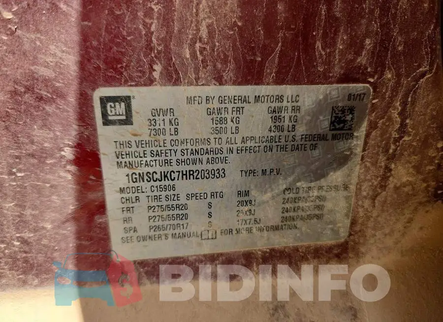 1GNSCJKC7HR203933 Photo# 13