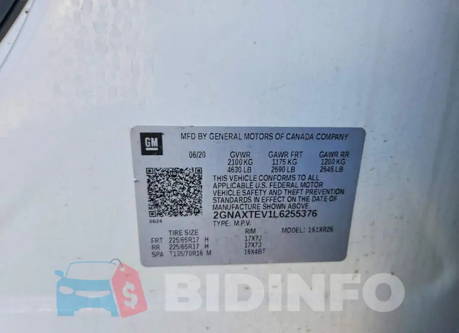 2GNAXTEV1L6255376 Photo# 13