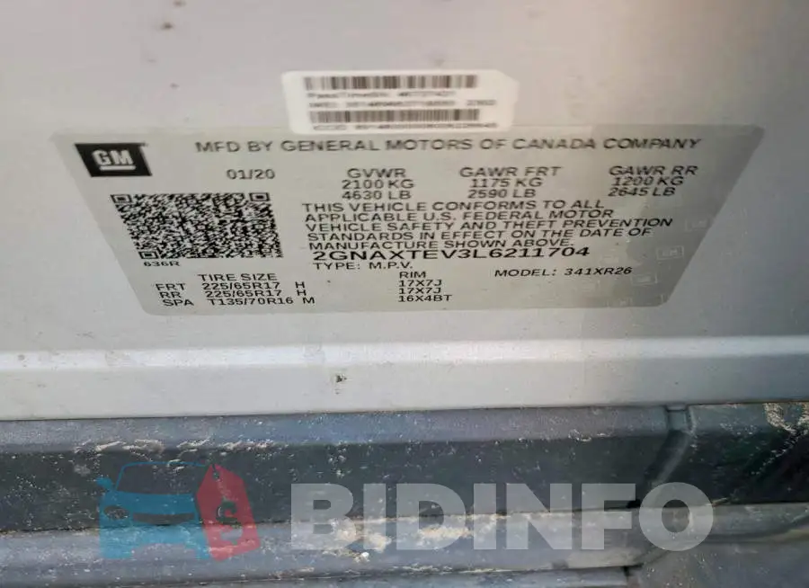 2GNAXTEV3L6211704 Photo# 13