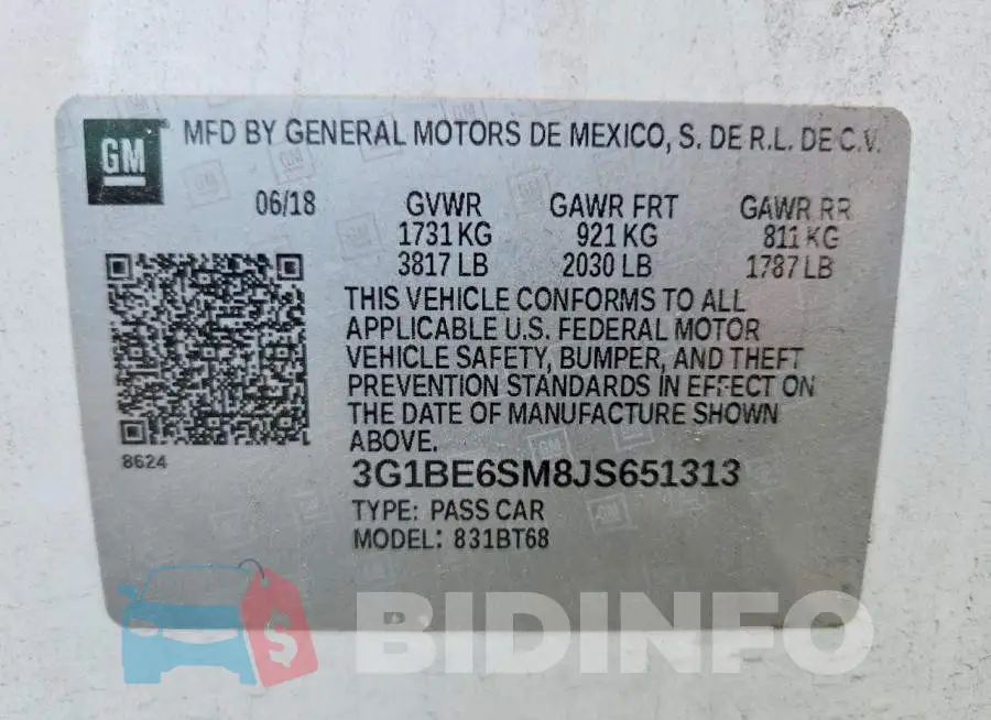 3G1BE6SM8JS651313 Photo# 12