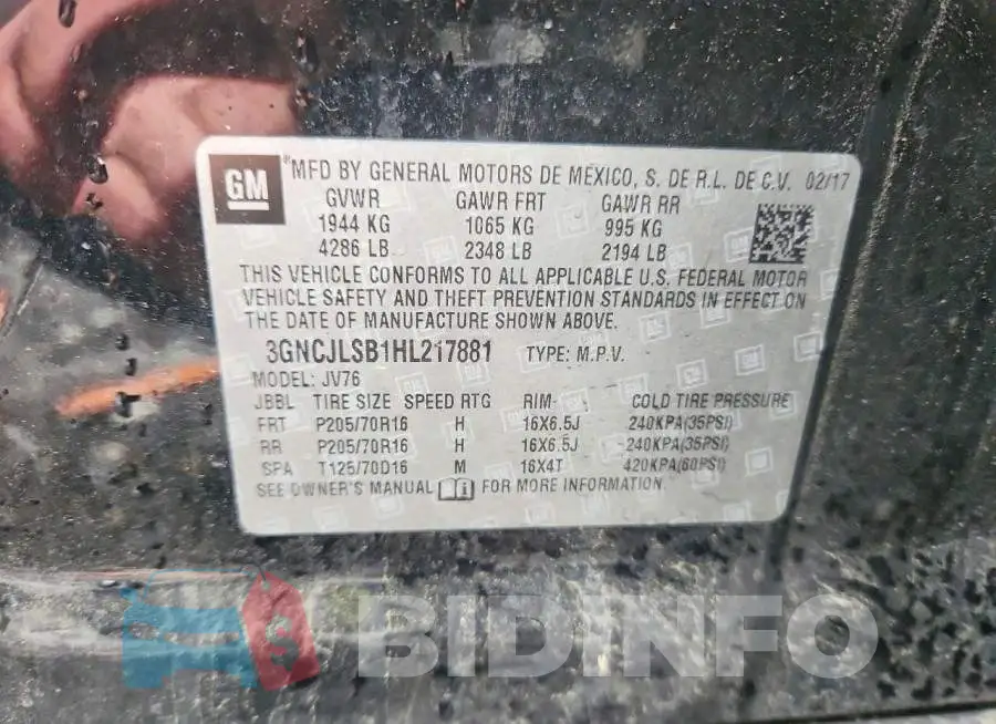 3GNCJLSB1HL217881 Photo# 13